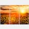 Designart - Yellow Sunset over Sunflowers - Floral Photography Art